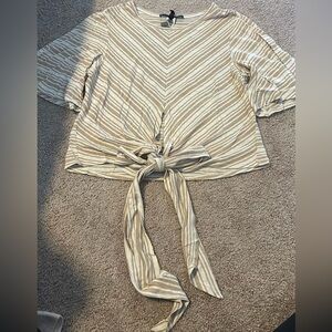 BCBGMAXAZRIA Striped Tie Shirt